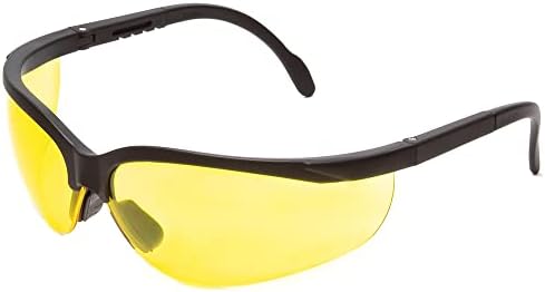 Calabria ansi Z87+S משקפי בטיחות צהובים לעבודה | משקפי בטיחות כהים אנטי ערפל אנטי שריטה | UV Saftey משקפיים גברים